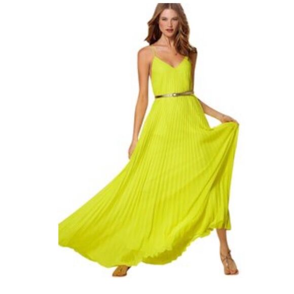 Victoria Secret lime green pleated dress - Picture 1 of 4